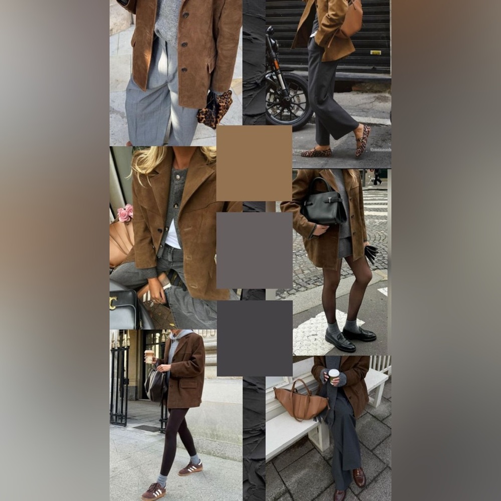 Color Blocking Tan & Grey with a hint of Orange